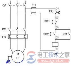 電動(dòng)機(jī)單方向運(yùn)轉(zhuǎn)控制接線圖2